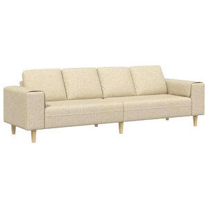vidaXL Canapé de salon Crème 250 x 77 x 76 cm Polyester