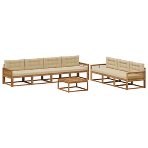 vidaXL Ensemble de canapés d'extérieur 8 Pièces Naturel et Beige