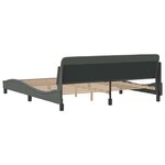 vidaXL Cadre de lit Dover gris foncé 183x213 cm tissu