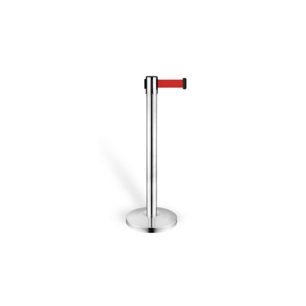 Barrière rétractable inox sangle 2 m - combisteel -  - rvs aisi 201 320x910mm