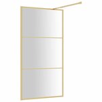 vidaXL Paroi de douche avec verre ESG transparent doré 100x195 cm