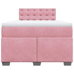 vidaXL Sommier à lattes de lit avec matelas rose 120x190 cm velours