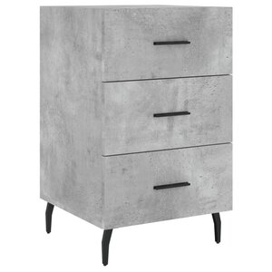 vidaXL Table de chevet gris béton 40x40x66 cm bois d'ingénierie