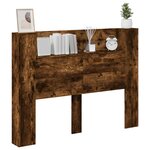 vidaXL Tête de lit Chêne fumé 140 x 16 5 x 103 5 cm Bois d'ingénierie