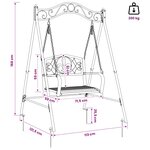 vidaXL Banc Balançoire Acier 113 x 121 5 x 168 cm Blanc antique