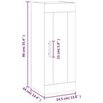 vidaXL Armoire murale chêne fumé 34 5x34x90 cm