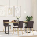 vidaXL Chaises à manger lot de 4 marron foncé tissu