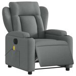 vidaXL Fauteuil inclinable de massage électrique gris foncé tissu