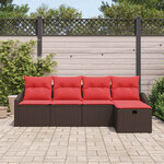 vidaXL Ensemble de Canapés avec coussin avec stockage Marron polyrotin