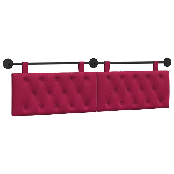 vidaXL Tête de lit suspendue Bordeaux Velours