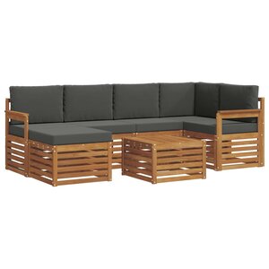 vidaXL Ensemble de canapés d'extérieur 7 pc Naturel et Anthracite