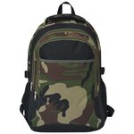 vidaXL Sac à dos d'école 40 L noir et camouflage