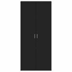 vidaXL Cabinet à chaussures Noir 80 x 39 x 180 cm Bois d'ingénierie