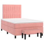 vidaXL Sommier à lattes de lit avec matelas rose 120x190 cm velours