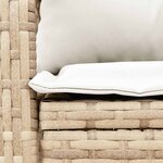 vidaXL Chaise à bascule de jardin avec coussins beige résine tressée