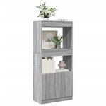 vidaXL Buffet haut sonoma gris 63x33x140 cm bois d'ingénierie