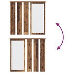 vidaXL Porte-manteau mural avec étagère Montage mural avec miroir Bois ancien 84 x 10 x 80 cm