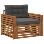 vidaXL Canapé d’extérieur Bois d'acacia massif et polyester