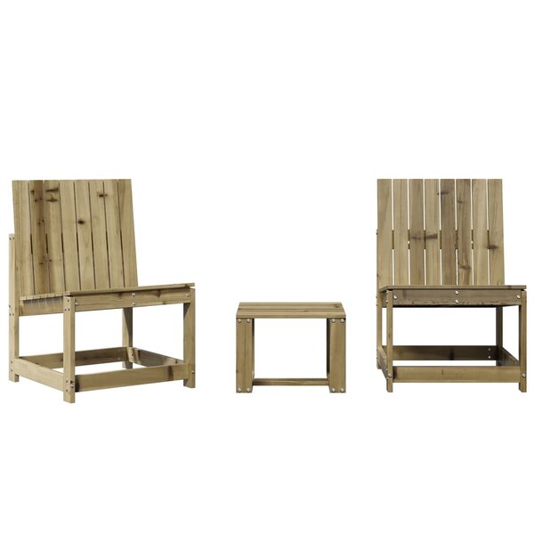 vidaXL Salon de jardin 3 Pièces bois de pin imprégné