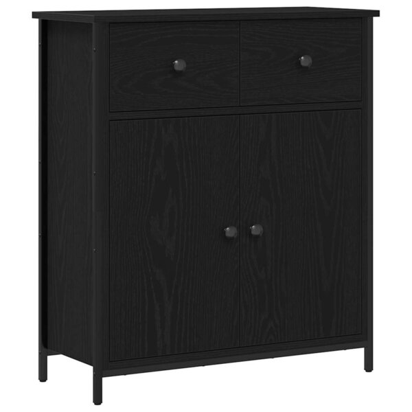 vidaXL Buffet avec tiroir Chêne noir 70 x 30 x 80 cm Bois d'ingénierie