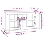 vidaXL Buffet blanc 102x35x60 cm bois d'ingénierie