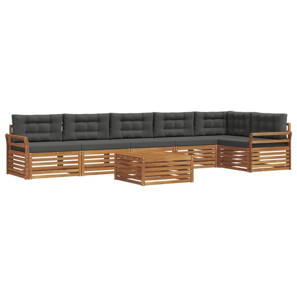 vidaXL Ensemble de canapés d'extérieur 7 pc Naturel et Anthracite