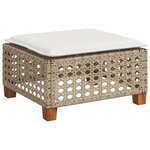 vidaXL Salon de jardin avec coussins 7 Pièces beige résine tressée