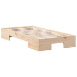 vidaXL Cadre de lit surélevé avec stockage Marron Bois massif en pin