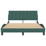 vidaXL Cadre de lit avec LED sans matelas Hanko vert foncé 120x200cm velours