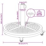 Base de Parasol vidaXL avec Roues pour Poteaux Ø38-48 mm 13 kg Rond