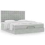 VidaXL Cadre de lit ottoman et matelas gris clair 160x200cm velours