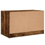 vidaXL Meuble TV avec portes en verre chêne fumé 68x37x42 cm