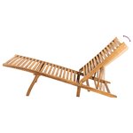 vidaXL Chaise longue Bois de teck solide