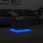 vidaXL Table basse avec lumières LED gris béton 50x50x40 cm