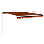 vidaXL Auvent manuel rétractable 350x250 cm Orange et marron