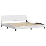 vidaXL Lit avec matelas blanc 200x200 cm similicuir