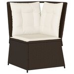 vidaXL Salon de jardin 5 Pièces avec coussins Marron Résine tressée