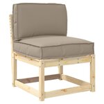 vidaXL Set de coussins de palette 2 Pièces Taupe Tissu Oxford