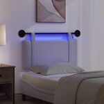 vidaXL Tête de lit suspendue Avec lumière LED Blanc Tissu