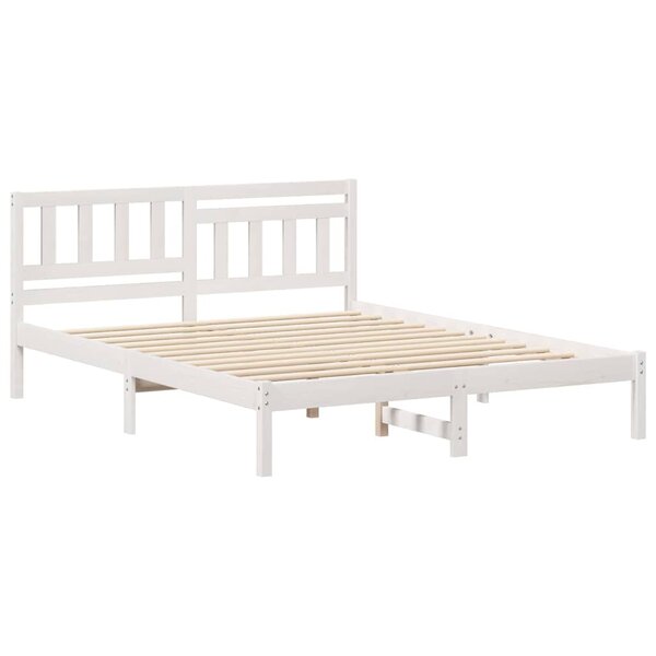vidaXL Cadre de lit Blanc 160 x 200 cm Bois massif en pin