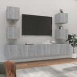 vidaXL Ensemble de meubles TV 6 Pièces Sonoma gris Bois d'ingénierie