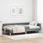 vidaXL Cadre de lit d'angle Gris foncé 80 x 200 cm tissu