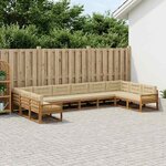vidaXL Ensemble de canapés d'extérieur 10 Pièces Naturel et Beige