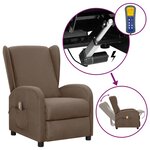 vidaXL Fauteuil de massage Taupe Tissu