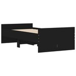 vidaXL Cadre de lit avec tiroirs noir 100x200 cm