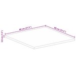 vidaXL Dessus de table 80x80x3 8 cm carré bois massif d'acacia