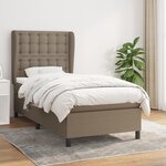 vidaXL Sommier à lattes de lit avec matelas Taupe 90x200 cm Tissu