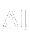 THIRARD - Lettre A inox H.76mm adhésif