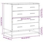 vidaXL Commode sonoma gris 70x41x70 cm bois d'ingénierie