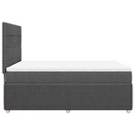 vidaXL Sommier à lattes de lit avec matelas Gris foncé 140x200cm Tissu